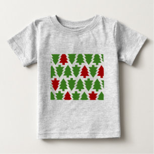 Camiseta Para Bebê Árvores de Natal Padrão de Feriado