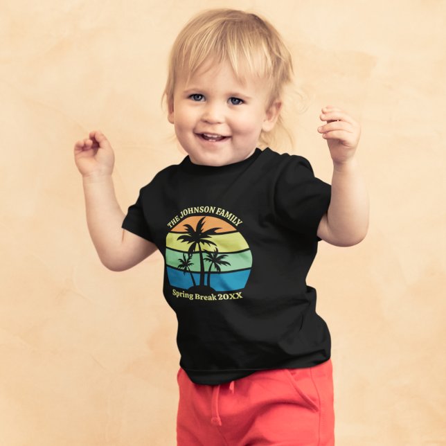 Camiseta Para Bebê Árvores de Palma legal e Tropicais de Praia (Criador carregado)