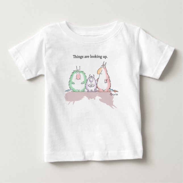 Camiseta Para Bebê AS COISAS ESTÃO PROCURANDO por Sandra Boynton (Frente)