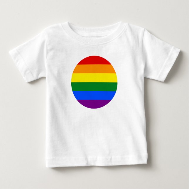 Camiseta Para Bebê As cores do arco-íris (Frente)