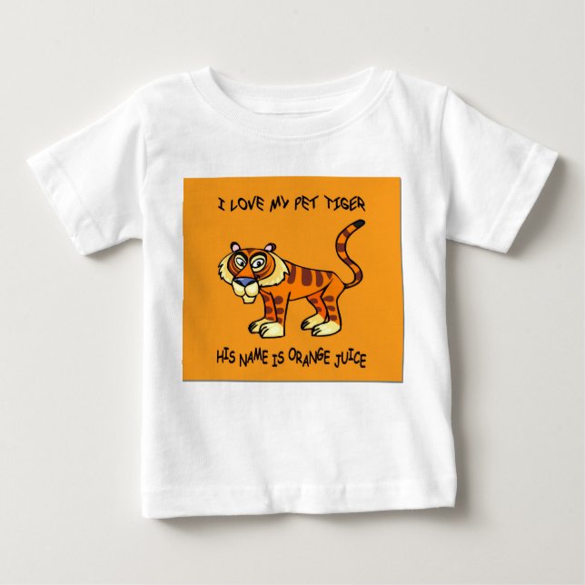 CAMISETA PARA BEBÊ AS CRIANÇAS DO TIGRE DO ANIMAL DE ESTIMAÇÃO MULTAM (Frente)