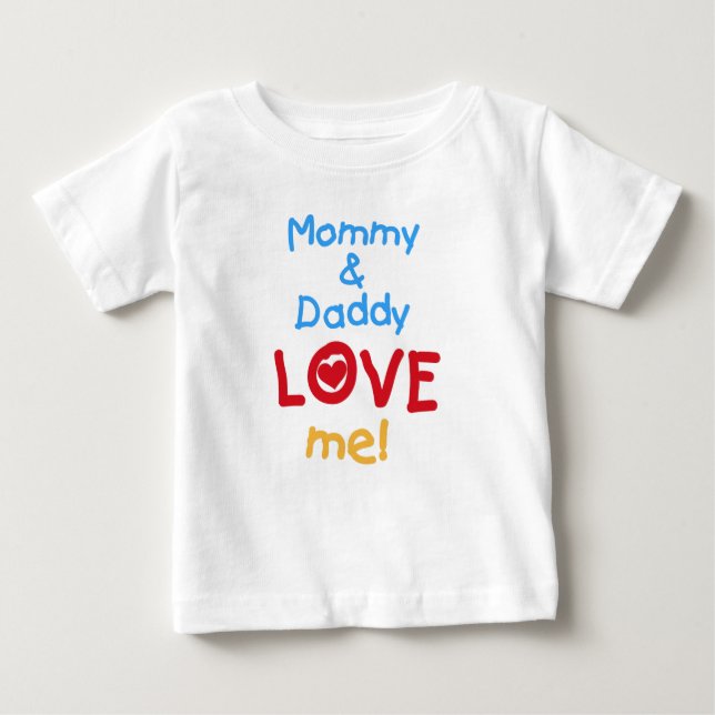 Camiseta Para Bebê As mamães e o pai amam-me (Frente)