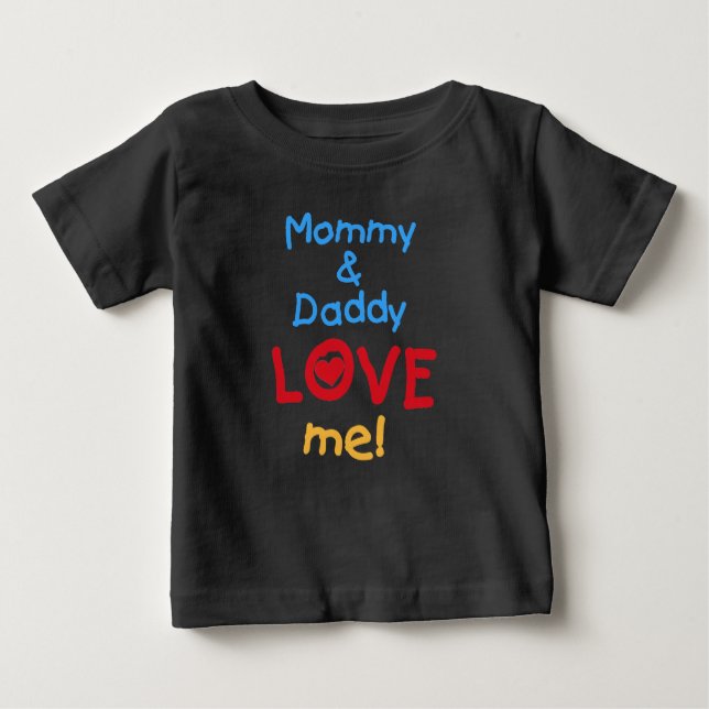Camiseta Para Bebê As mamães e o pai amam-me (Frente)