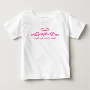 Camiseta Para Bebê As meninas nome de Angelina & o anjo do