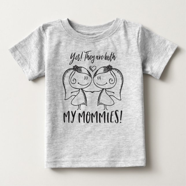Camiseta Para Bebê As minhas mamães (Frente)
