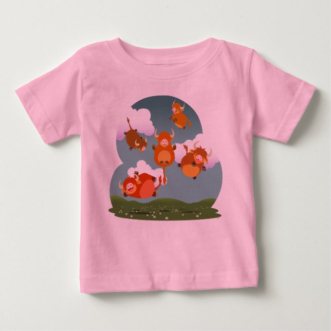 Camiseta Para Bebê As montanhas de flutuação dos desenhos animados (Frente)