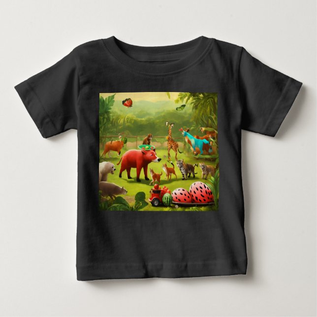 Camiseta Para Bebê As Olimpiadas da selva: Começa uma aventura itiner (Frente)