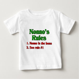 Camiseta Para Bebê As regras de Nonno (avô italiano)