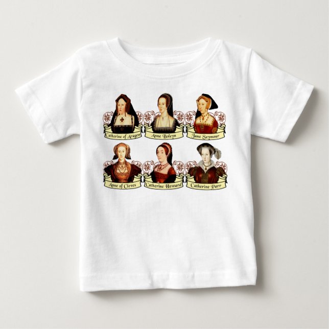 Camiseta Para Bebê As seis esposas do clássico de Henry VIII (Frente)