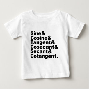 Camiseta Para Bebê As Seis Funções Trigonométricas da Trigonometria