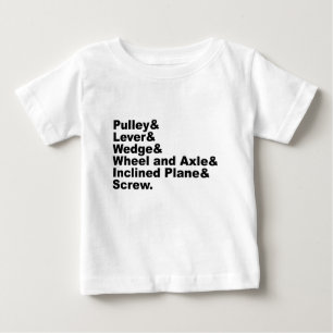 Camiseta Para Bebê As Seis Máquinas Simples de Arquimedes