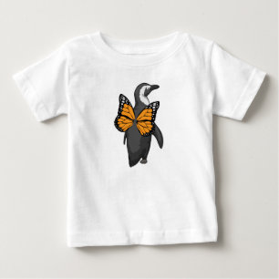 Camiseta Para Bebê Asas de Borboleta Pinguim