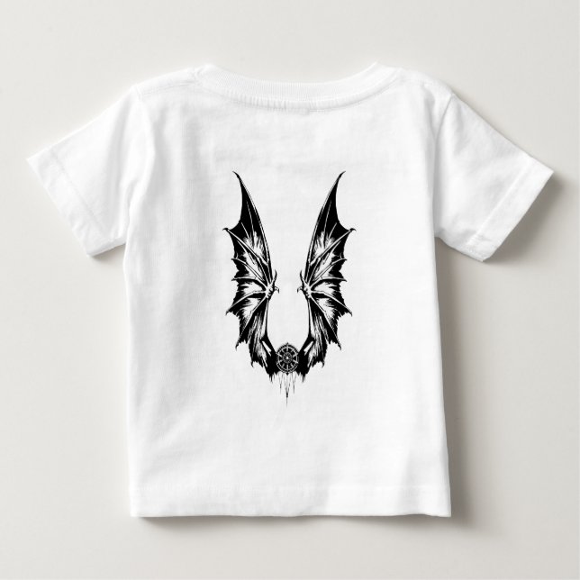 Camiseta Para Bebê Asas de dragão (Verso)