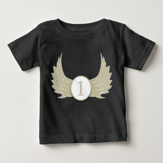 Camiseta Para Bebê Asas (Idade 1) - Baby Fine Jersey T Shirt  (Frente)