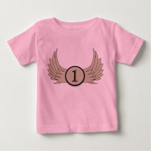 Camiseta Para Bebê Asas (Idade 1) - Baby Fine Jersey T Shirt 