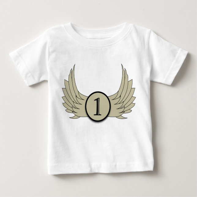 Camiseta Para Bebê Asas (Idade 1) - Baby Fine Jersey T Shirt  (Frente)