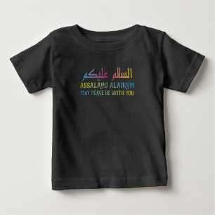 Camiseta Para Bebê Assalamu Alaikum Pode Estar Em Paz Com Você Islâmi