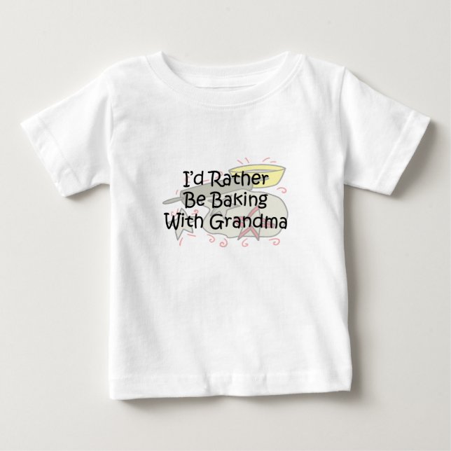 Camiseta Para Bebê assar com a avó (Frente)