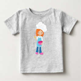 Camiseta Para Bebê Assar, Padeiro, Confeiteiro, Garota Bonita, Cabelo
