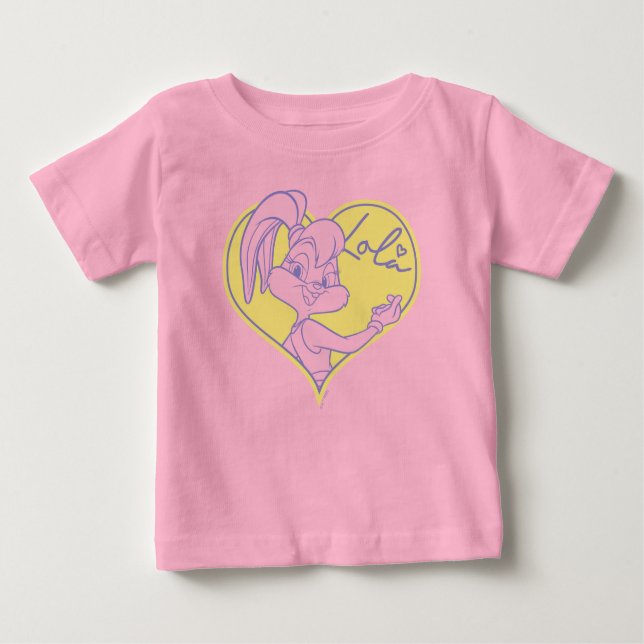 Camiseta Para Bebê Assinatura do Coração de Lola (Frente)