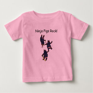 Camiseta Para Bebê Assistente101 Ninja Pigs Rock Onesee