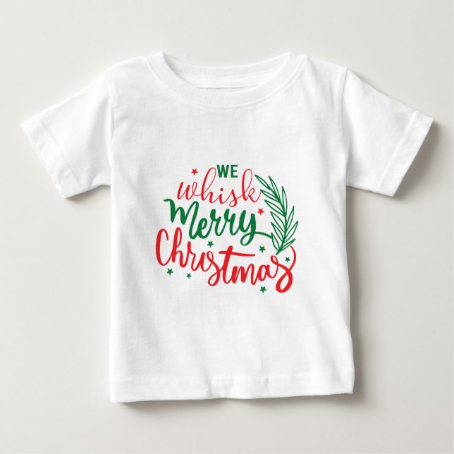 Camiseta Para Bebê Assobiar Feliz Natal (Frente)