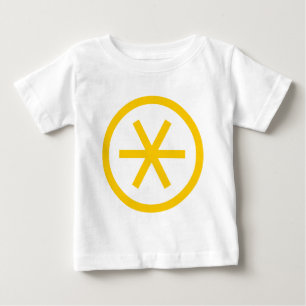 Camiseta Para Bebê Asterisco dentro de um círculo