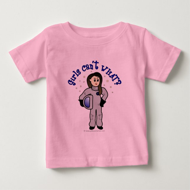 Camiseta Para Bebê Astronauta das mulheres leves (Frente)