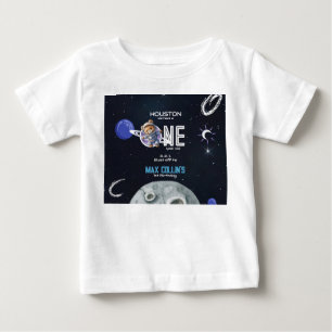 Camiseta Para Bebê Astronauta do Espaço Sideral 1º Aniversário