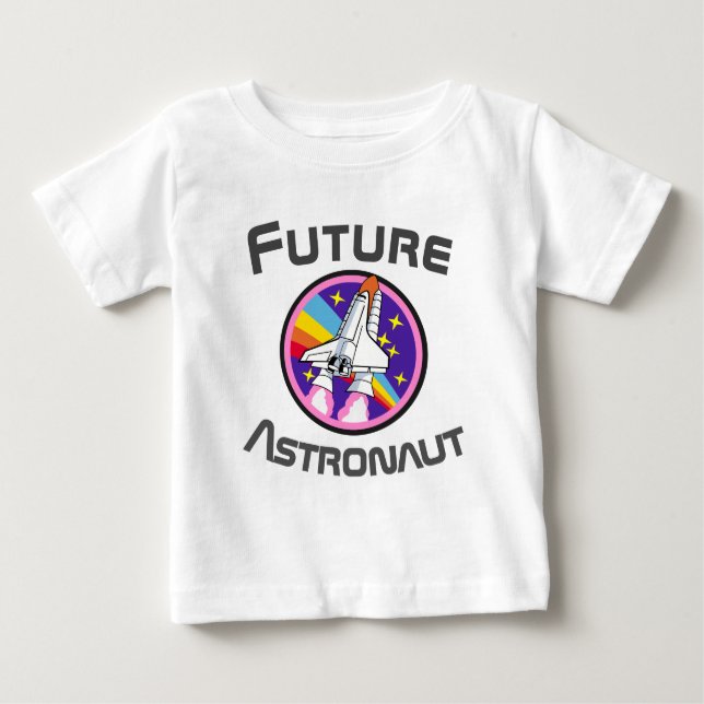 Camiseta Para Bebê Astronauta Futuro, PADRÃO de Energia para Meninas, (Frente)