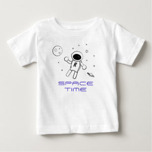 Camiseta Para Bebê Astronauta no espaço - arte no preto, no branco &