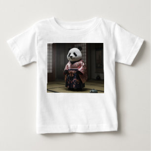 Camiseta Para Bebê Astronauta Panda Kawaii Comendo Bao em Gravidade Z