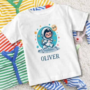 Camiseta Para Bebê Astronauta Pequenino Fofo na Lua