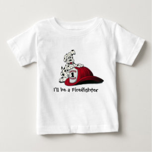 Camiseta Para Bebê Ateie fogo ao cão, mim será um sapador-bombeiro