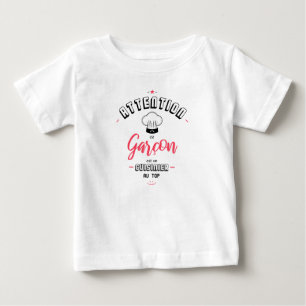 Camiseta Para Bebê Atenção cozinheiro ao sinalizar