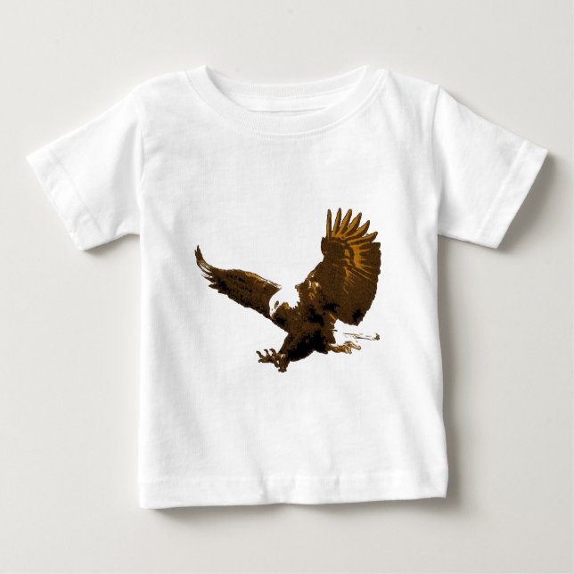 Camiseta Para Bebê Aterrissagem na águia careca (Frente)