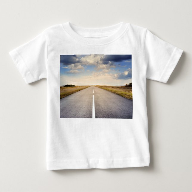 Camiseta Para Bebê Atingir a estrada (Frente)