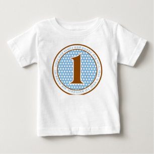 Camiseta Para Bebê Atiras e Caracóis Primeiro Aniversário