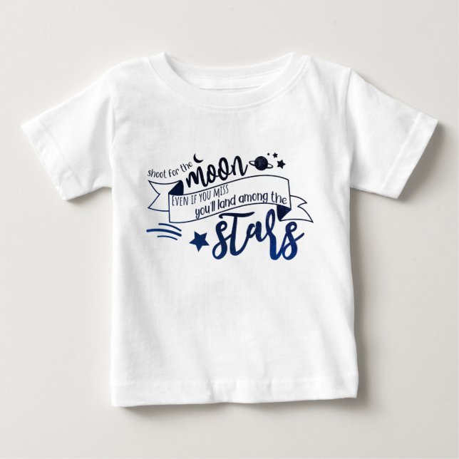 Camiseta Para Bebê Atire na Lua (Frente)