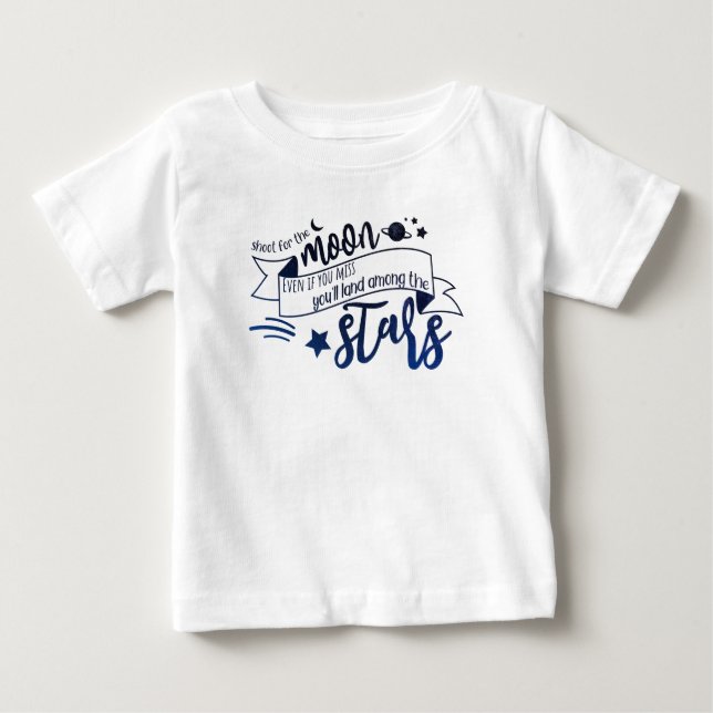 Camiseta Para Bebê Atire na Lua (Frente)