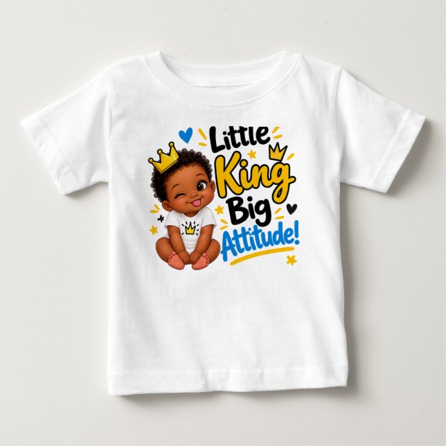 Camiseta Para Bebê Atitude de Bebê Real" (Frente)