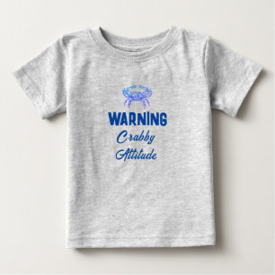 Camiseta Para Bebê Atitude de Crabby - engraçada Camiseta de Bebê