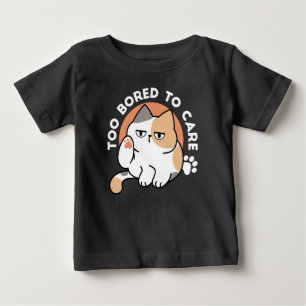 Camiseta Para Bebê Atitude de Gato Preguiçoso – Muito Entediado para