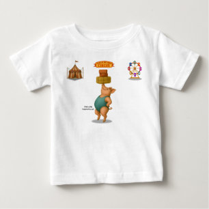 Camiseta Para Bebê Ato de equilíbrio da porca Petra