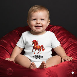 Camiseta Para Bebê Atordoamento do Ano Chinês do Cavalo de Fogo 2026