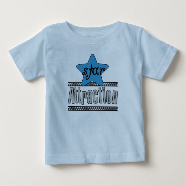 Camiseta Para Bebê Atração da estrela azul (Frente)