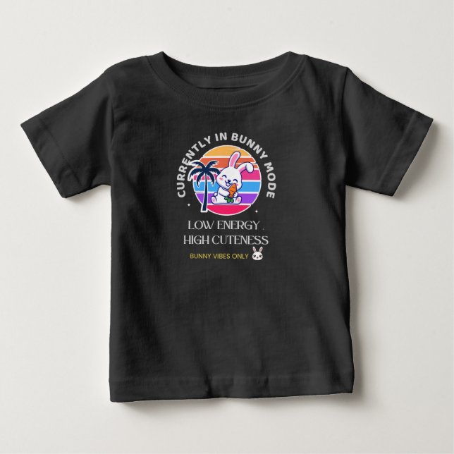Camiseta Para Bebê Atualmente no Modo Coelhinho  (Frente)