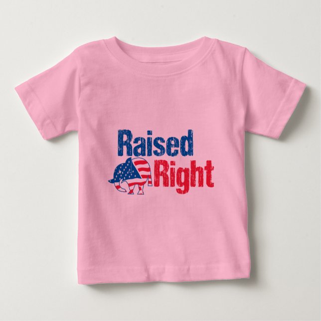 Camiseta Para Bebê Aumentado à Direita - Republicano (Frente)