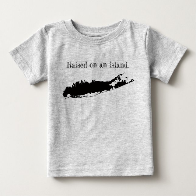 Camiseta Para Bebê aumentado em uma ilha Long Island New York (Frente)