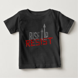 Camiseta Para Bebê Aumente acima, resista o t-shirt escuro do jérsei